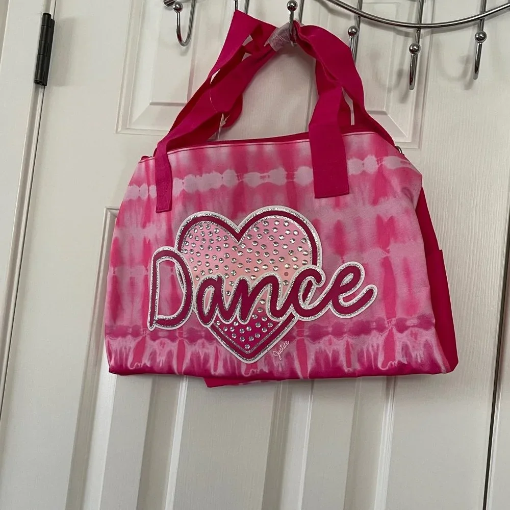 Justice Pink Dance Heart Duffle Bag New with Tags